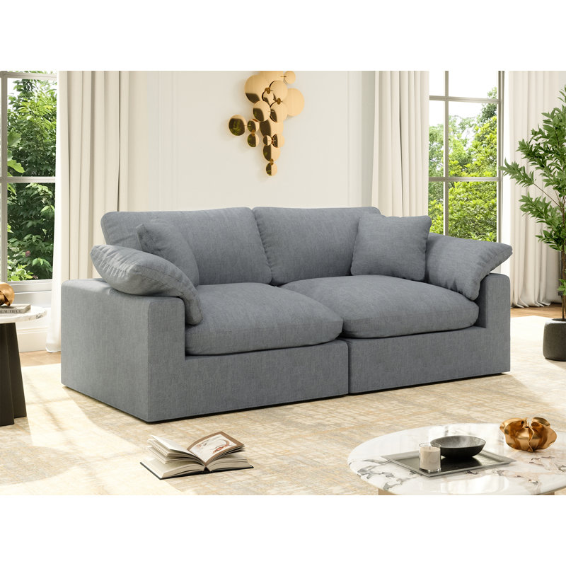 Rawls Upholstered Sofa, Cloud Sofa Modular Sectional Sofa Midular Couch for Living Room Office Apartment, Gray