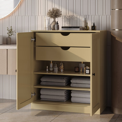 Palace Imports 100% Solid Wood 32" Bathroom Storage Cabinet with Shaker Doors, 2-Drawers & Adjustable Shelves