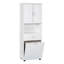 Grande armoire de salle de bain avec panier à linge, grand panier à linge inclinable et armoire de rangement supérieure, blanc-1913141032