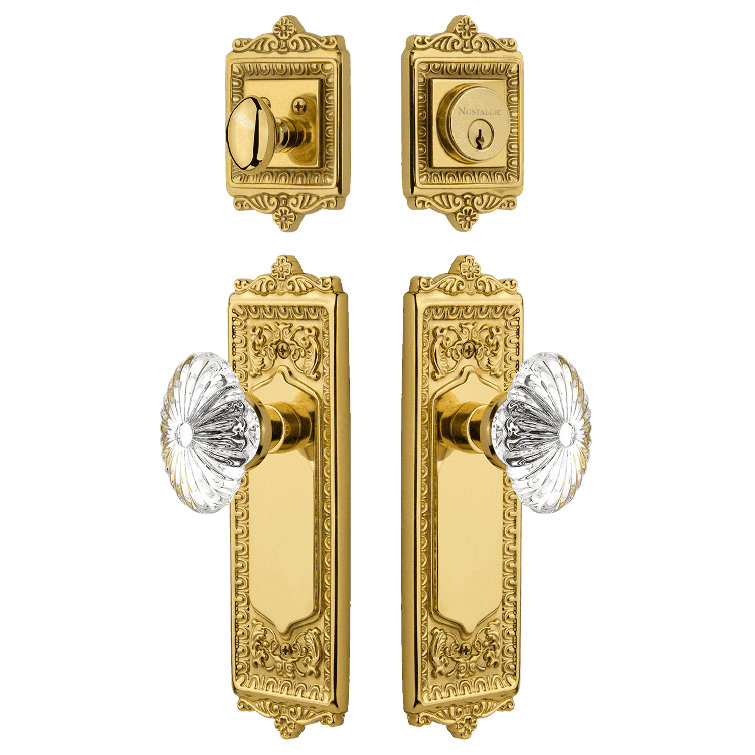 Nostalgic Warehouse Egg & Dart Entry Set with Oval Fluted Crystal