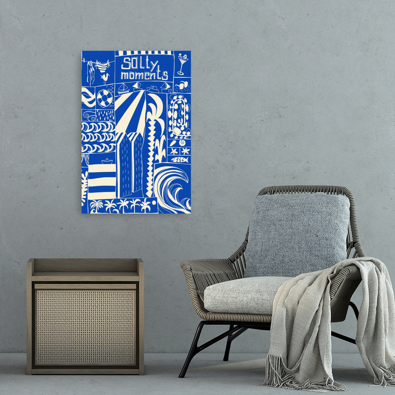 «Salty Summer Moments», impression de palmier abstrait, H 36 po x l 24 po