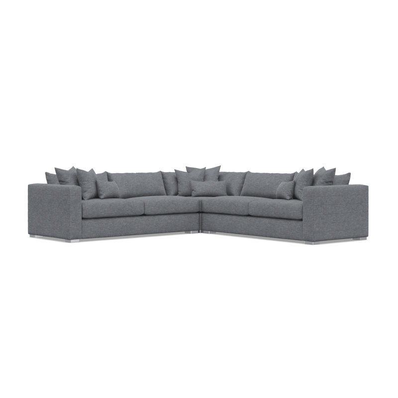 Bernhardt Helena 3-Piece Fabric Sectional, Dark Gray Polyester