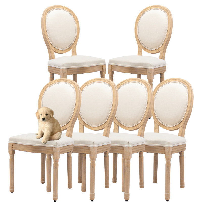 Chaises de salle à manger Moll, Beige, 6, Bois naturel