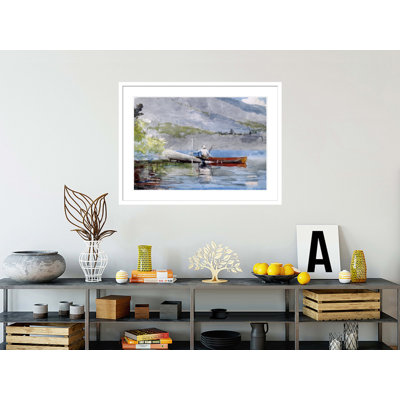 «The Red Canoe» par Winslow Homer, impression giclée sur cadre