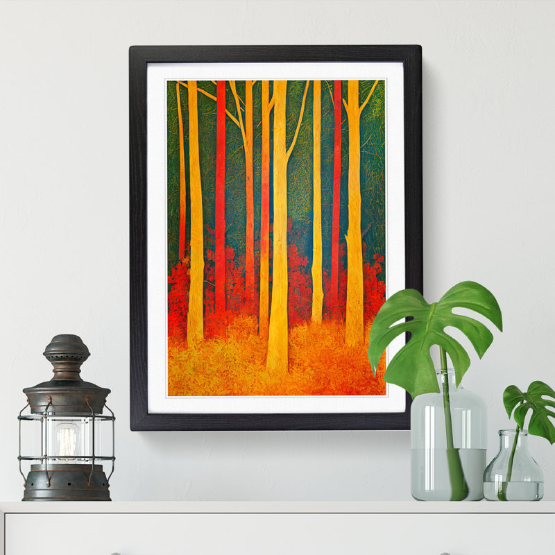 FRM-V0523-149X Autumn Forest Vol.6 - Single Picture Frame Print, 34cm H x 25cm W x 2cm D, Walnut Framed