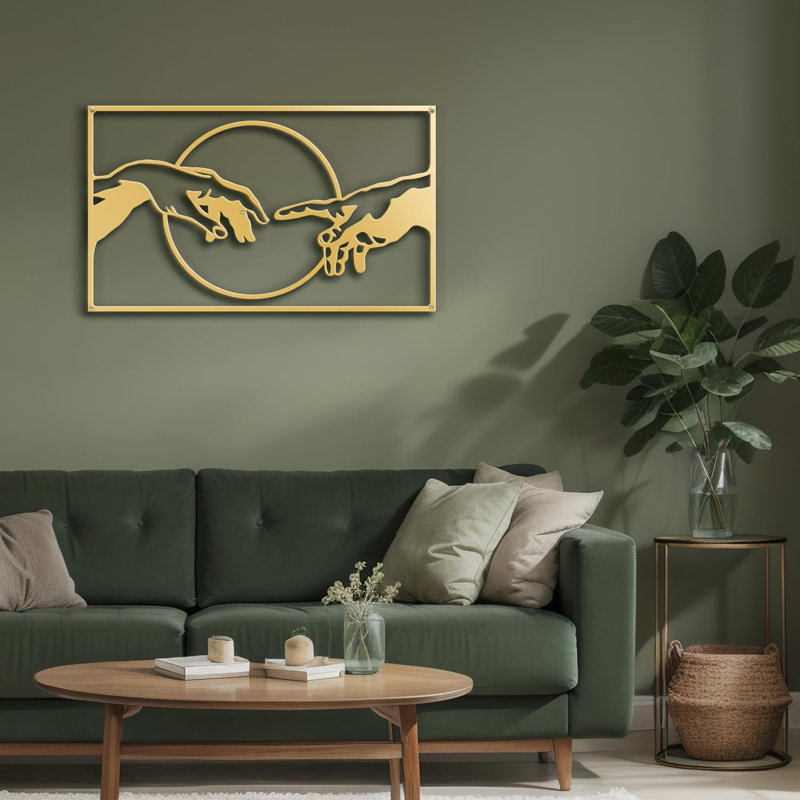 Décoration murale en métal, H 24 po x l 36 po x P 0,05 po, Or