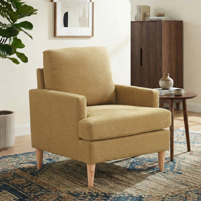 Fauteuil Clancy avec pieds en bois massif