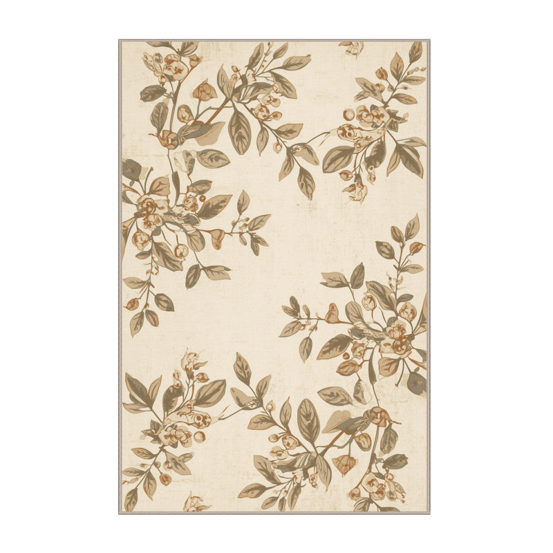 Tapis lavable à la machine à motif rétro style campagne française Orlandra, 7 x 9