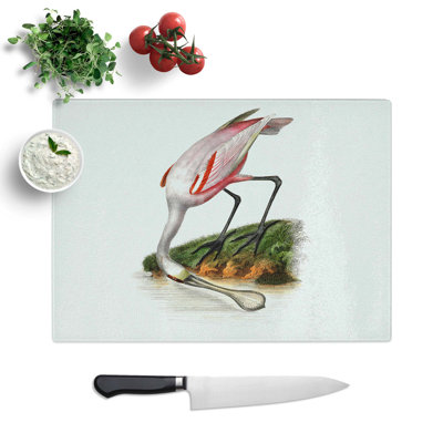 Tempered Glass Roseate Spoonbill Bird Chopping Board