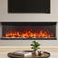 Advait 3-Sided Panoramic Electric Fireplace with 12-Color LED Flames, Recessed or Wall Mounted-1343291417