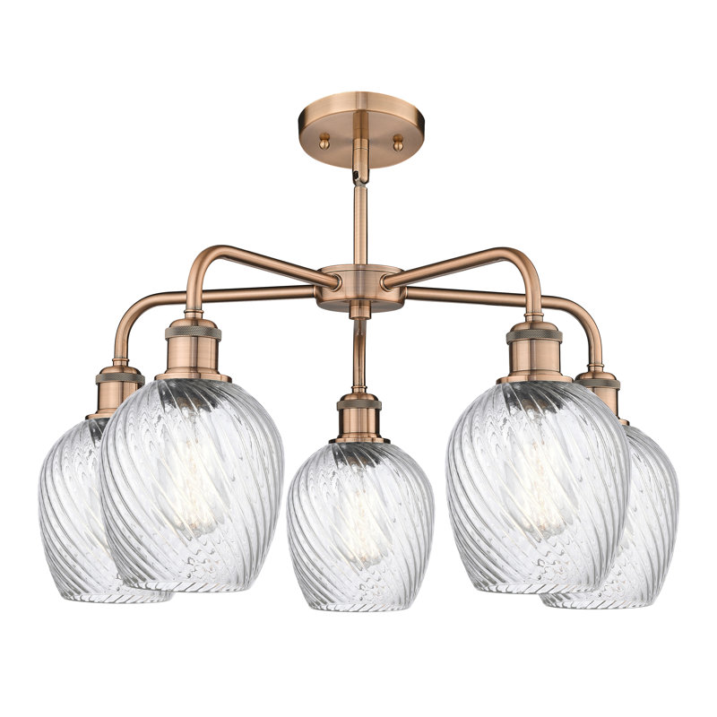 Lustre sphérique à 5 lumières Jesiah, Cuivre antique