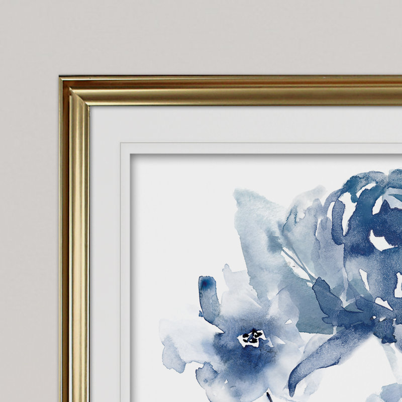 Translucent Blues I - reproduction de cadre photo, Or, H 28 po x l 38 po x P 1,5 po
