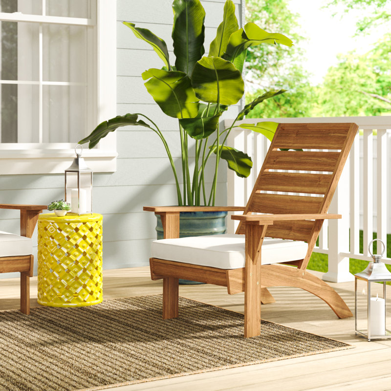 Hagler Acacia Outdoor Lounge Chair, Beige