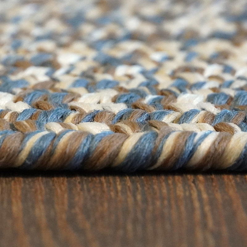 Freels Indoor / Outdoor Reversible Area Rug - Navy Tan, Oval 11' x 14'