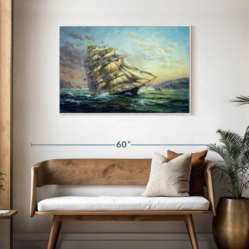 Clipper Ship Surprise, Cadre flottant blanc, 43 po x 29 po