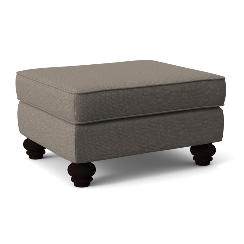 Lowell Upholstered Ottoman, Java Finish, Stone Crypton Performance; 0884-83
