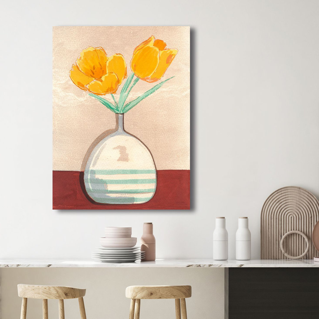 Vase mit Tulpen I von Pat Dupree - Kunstdrucke auf Leinwand