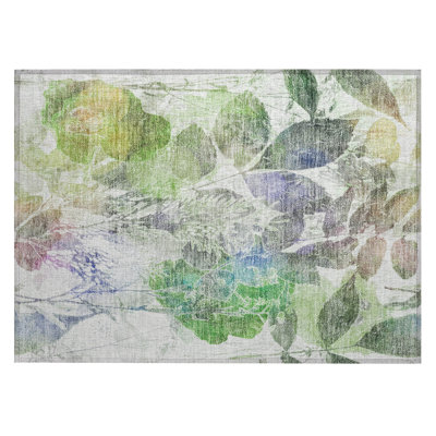 Machine Washable Indoor/Outdoor Chantille ACN2885 Botanical Rug