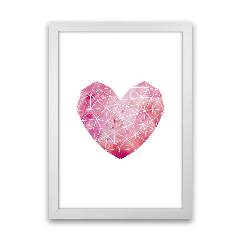 Wire Heart - Print, 34cm H x 25cm W x 3cm D, White Framed