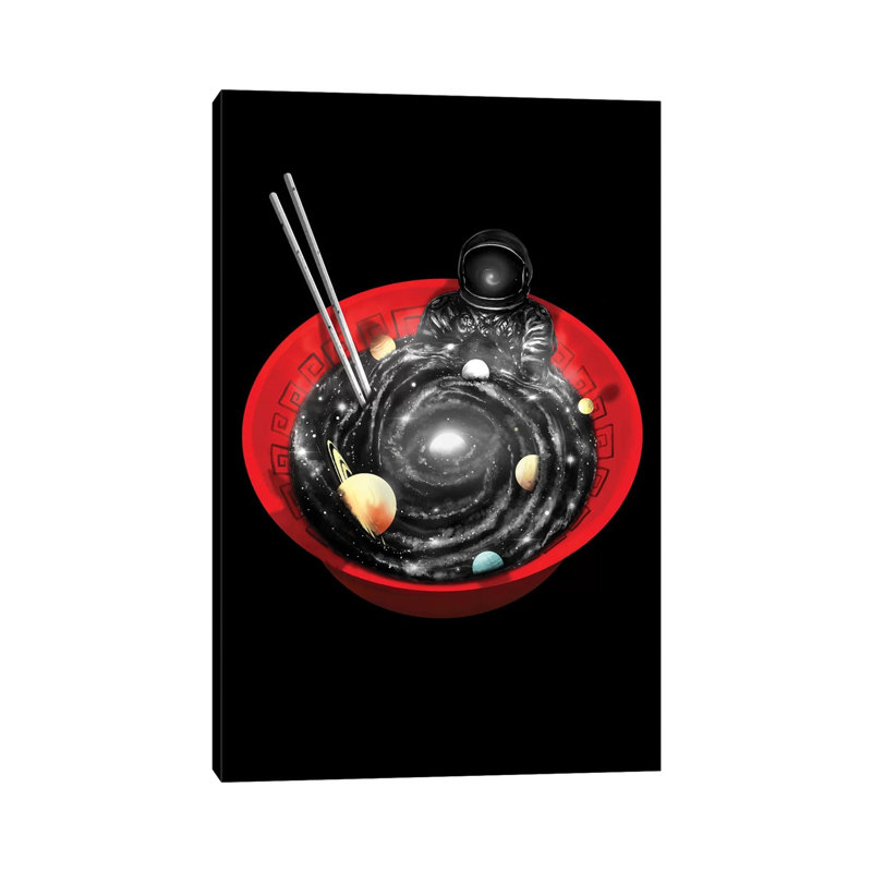 Space Ramen Bath by Nicebleed - Print on Canvas, 152.4cm H x 101.6cm W x 3.81cm D, Wrapped Canvas