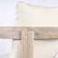 Ensemble de 2 chaises de salle à manger en bois d'acacia, fauteuils avec coussins crème, fauteuil d'appoint en tonneau, ensemble de chaises d'appoint de cuisine confortables pour balcon, cour, jardin, blanc clair-129351316