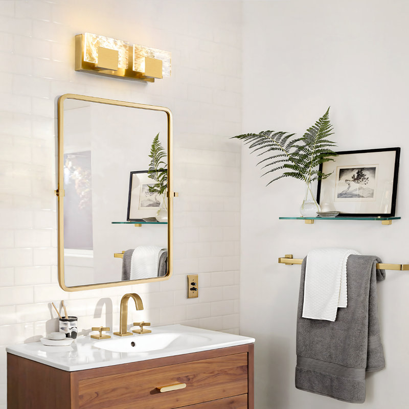 Éclairage pour meuble-lavabo moderne 2 lumières 2 lumières, Doré