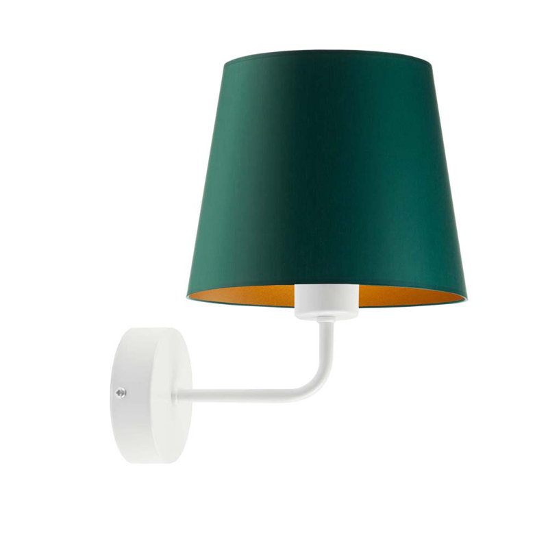 Gedalia Steel Armed Sconce, Green, White