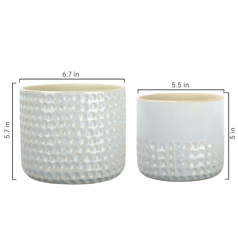 Elayna Ceramic Pot Planter, Glacier Gray
