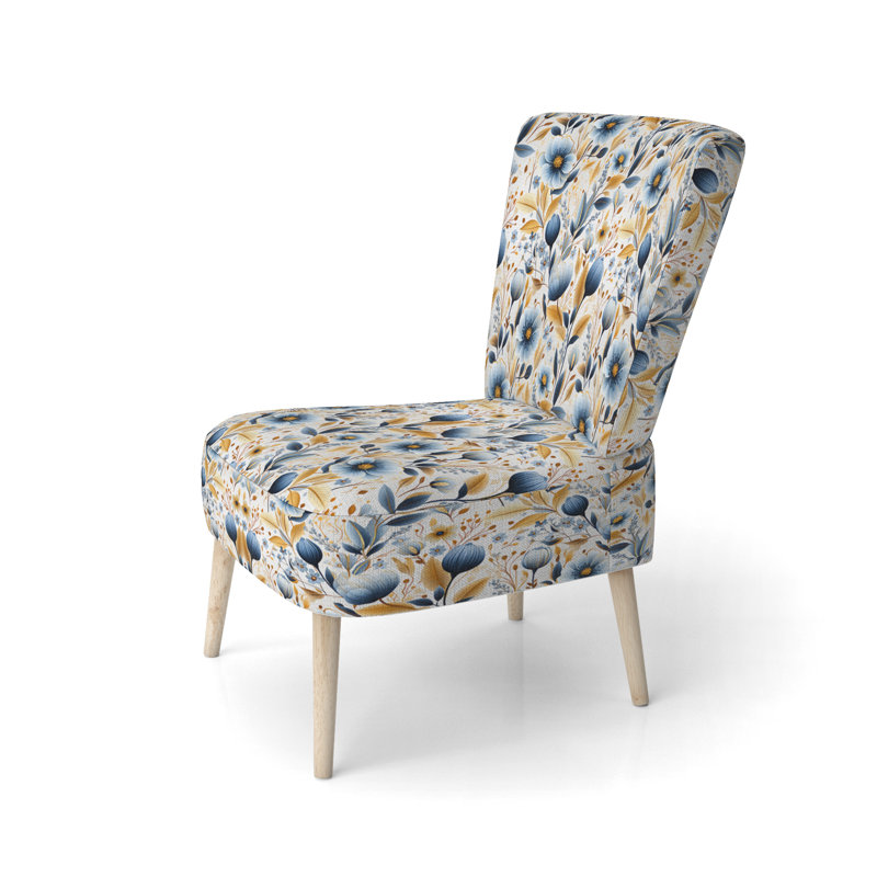 Motif floral artistique - chaise d'appoint rembourrée de style campagnard, chaise d'appoint rustique à motif floral