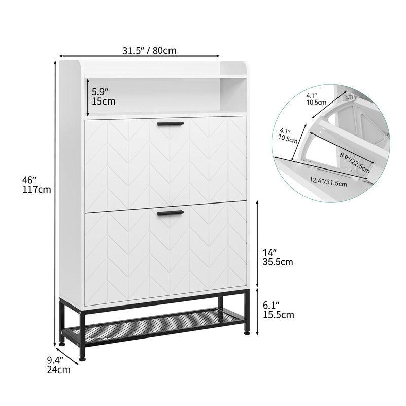 8 Pair Shoe Storage Cabinet