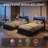 Modern Bed with Headboard & 2 Customizable Drawers, Features Charging Station, LED Lights, Flexible Storage Solution for Small Spaces, Black-757304174