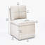 Chaise de salle à manger rembourrée en lin avec roulettes et espace de rangement - ensemble de 2-1075090157