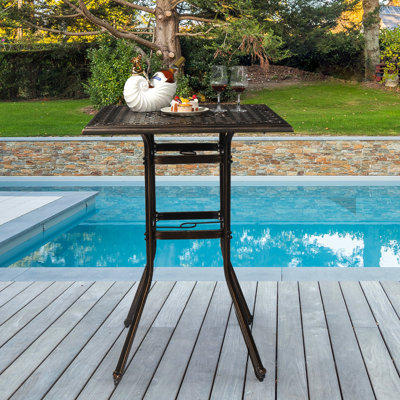 Brenk Square Outdoor Bar Table Yes , 31.5 " W 31.5 " D