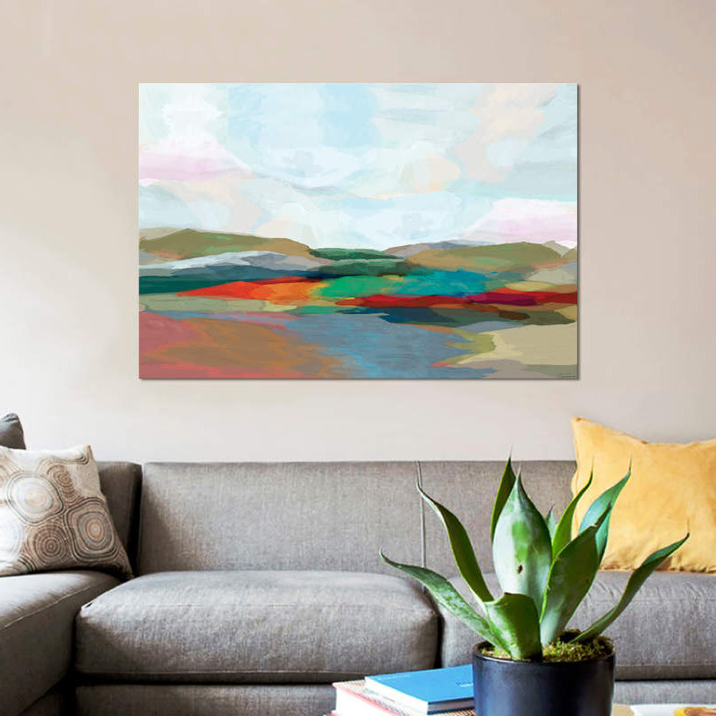 « strates iv », impression sur toile, H 26 po x l 40 po x P 1,5 po, Pas de tapis, Toile tendue