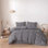  Ensemble de housse de couette pour lit double / grand lit 100% microfibre jacquard touffeté (comprend: 1 housse de couette 90 po x 90 po et deux taies décoratives 20 po x 30 po)