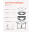 5 Qt Round Chafing Dish Buffet Set Full-Size Pan Stainless Steel Silver