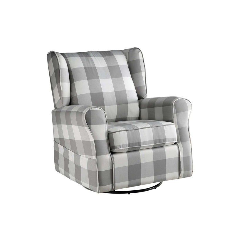 Fauteuil coulissant pivotant rembourré en tissu confortable avec siège amovible et poches de rangement latérales, gris