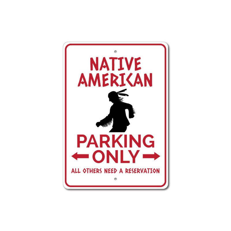 Enseigne en aluminium Native American, H 14 po x l 10 po x P 0,04 po