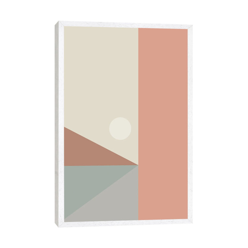 Geometric Landscape I - Print on Canvas, White Framed, 152.5 cm H x 101.5 cm W