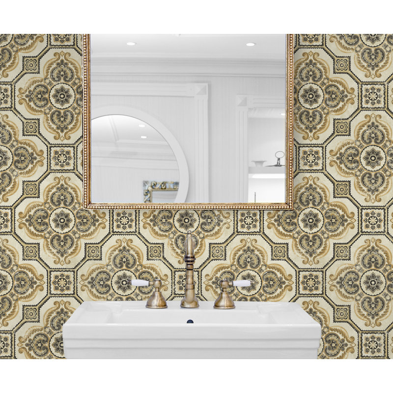 Geometric Shapes Roll, Metallic Golden Rye/Espresso
