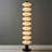 White+Black Mulberry Silk+Iron Free Form Floor Lamps