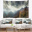 Paysage, montagnes du Caucase, tapisserie panoramique blanche-28485855