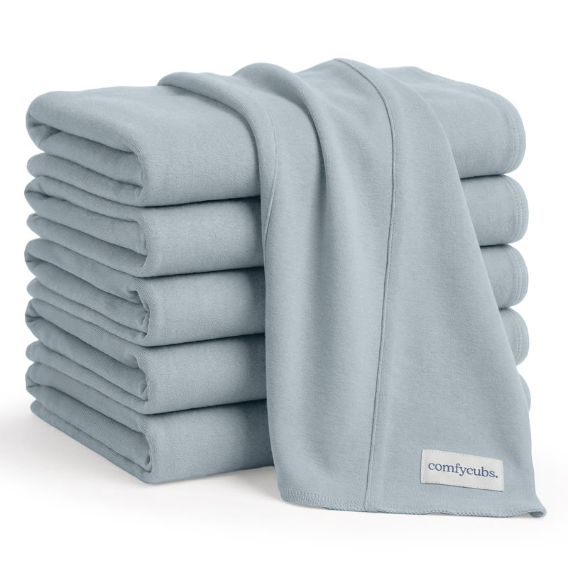 Cotton Burp Cloths 100% Cotton Bath Towels, Pacific Blue