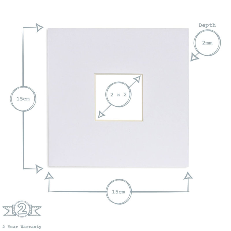 Nicola Spring - Picture Mounts Frames - Photo, 20cm H x 20cm W x 0.5cm D, Grey