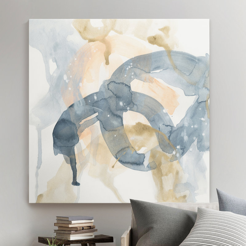 « liquid blueprint vii »-reproduction d’art sur toile, H 16 po x l 16 po x P 1 po, Toile tendue