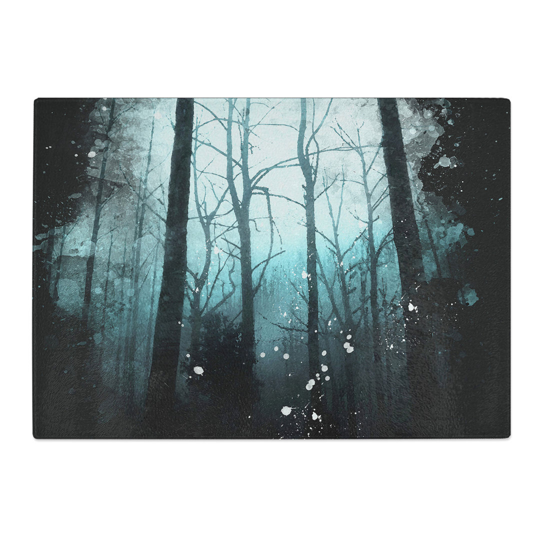 Tempered Glass Misty Forest Abstract Chopping Board