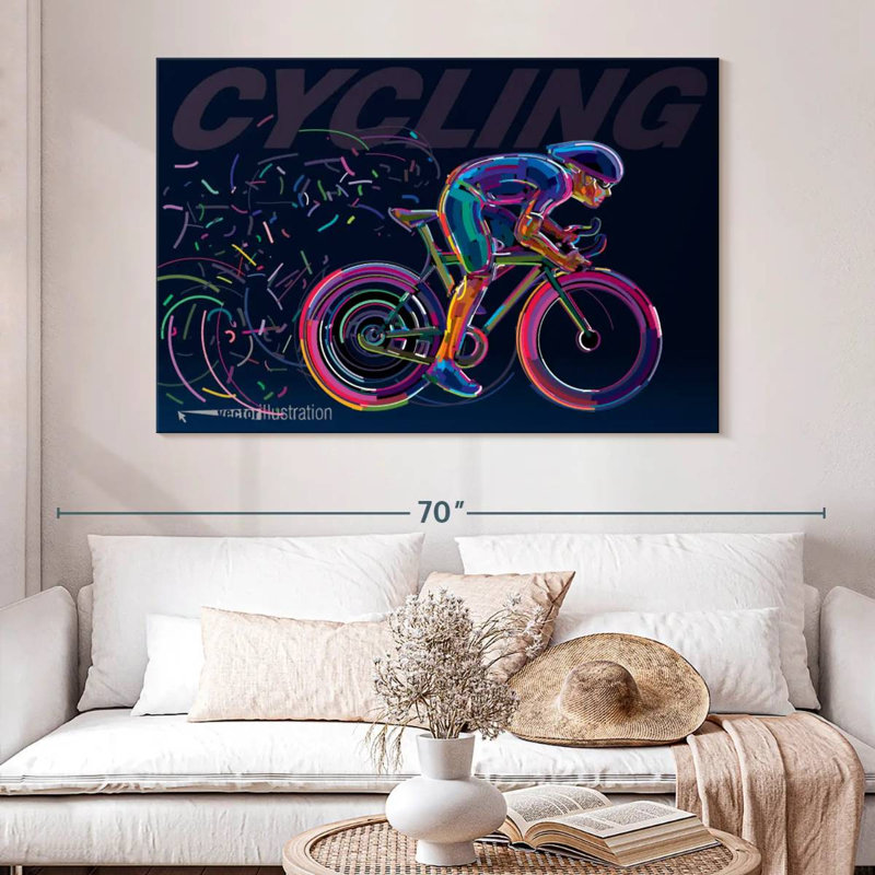 Sirci abstrait à vélo, H 34 po x l 51 po