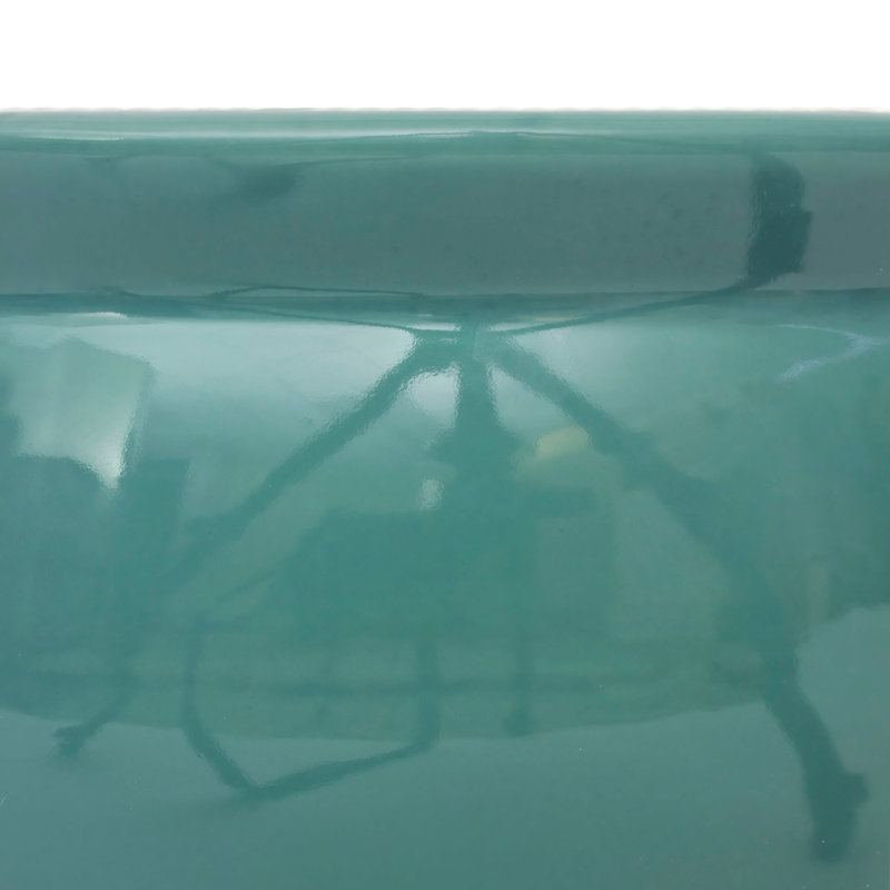 14" Sky Blue Fishbowl, Gold, 8.5" H X 11.75" W X 11.75" D