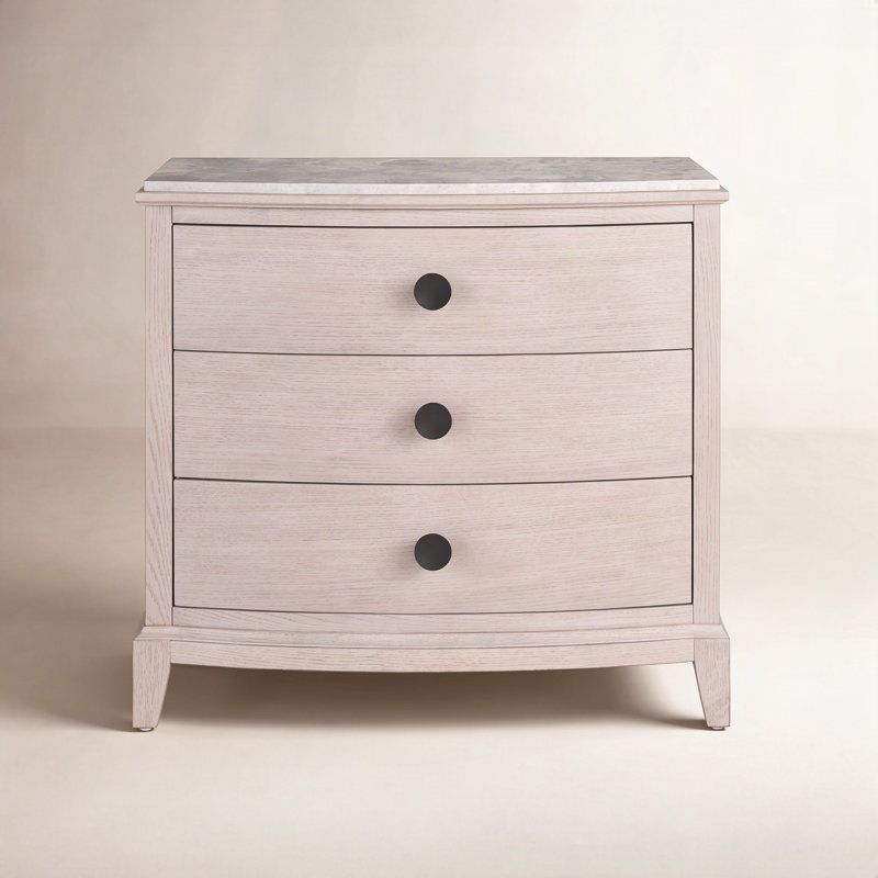 Nadine Marble Nightstand, Gray