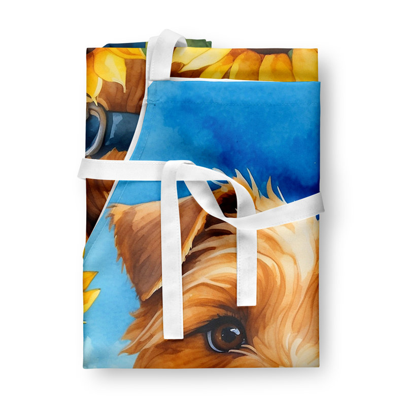 Norfolk Terrier en tablier tournesols